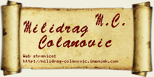 Milidrag Čolanović vizit kartica